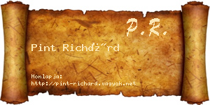 Pint Richárd névjegykártya